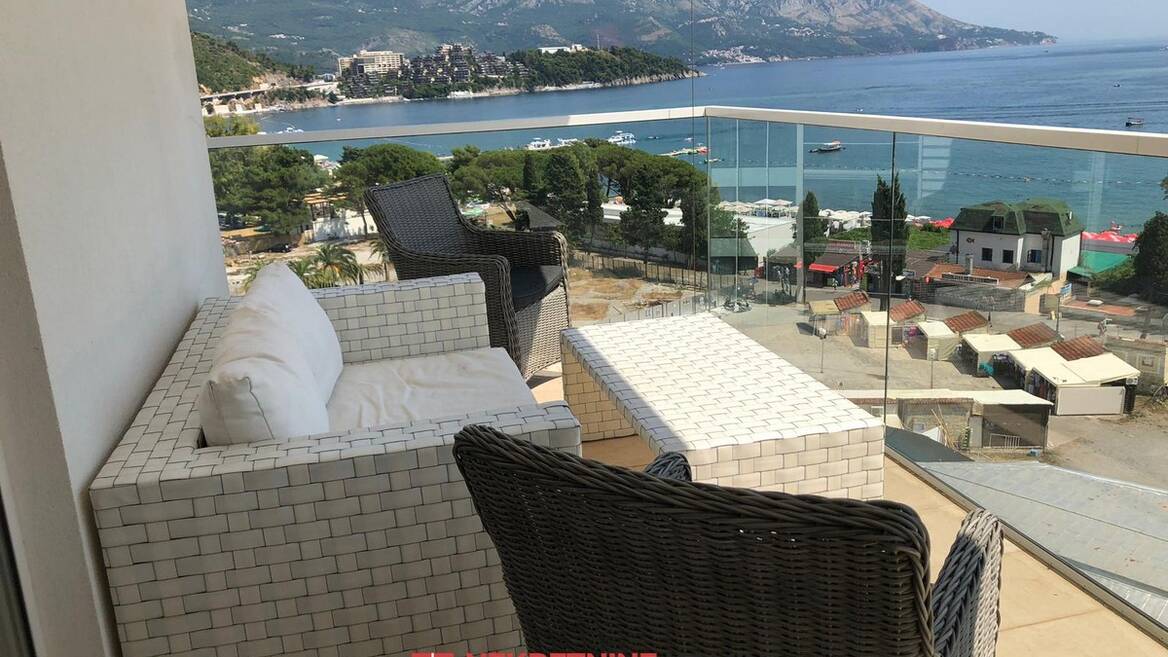js1873  Namešten jednosoban stan sa pogledom na more, Budva, Tre Canne, Budva