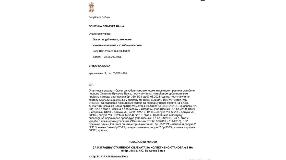 Vrnjačka banja, Bore Vasiljevića 46, Vrnjačka Banja